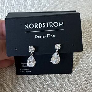 Nordstrom Demi-Fine Teardrop Earrings with Cubic Zirconia